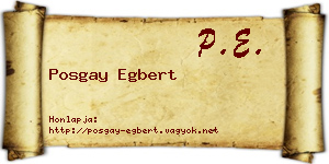 Posgay Egbert névjegykártya